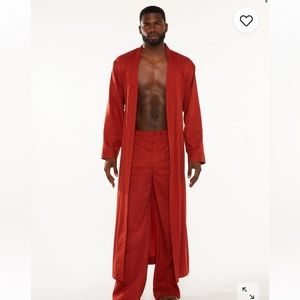 Savage X Satin Jacquard Long Robe NWT